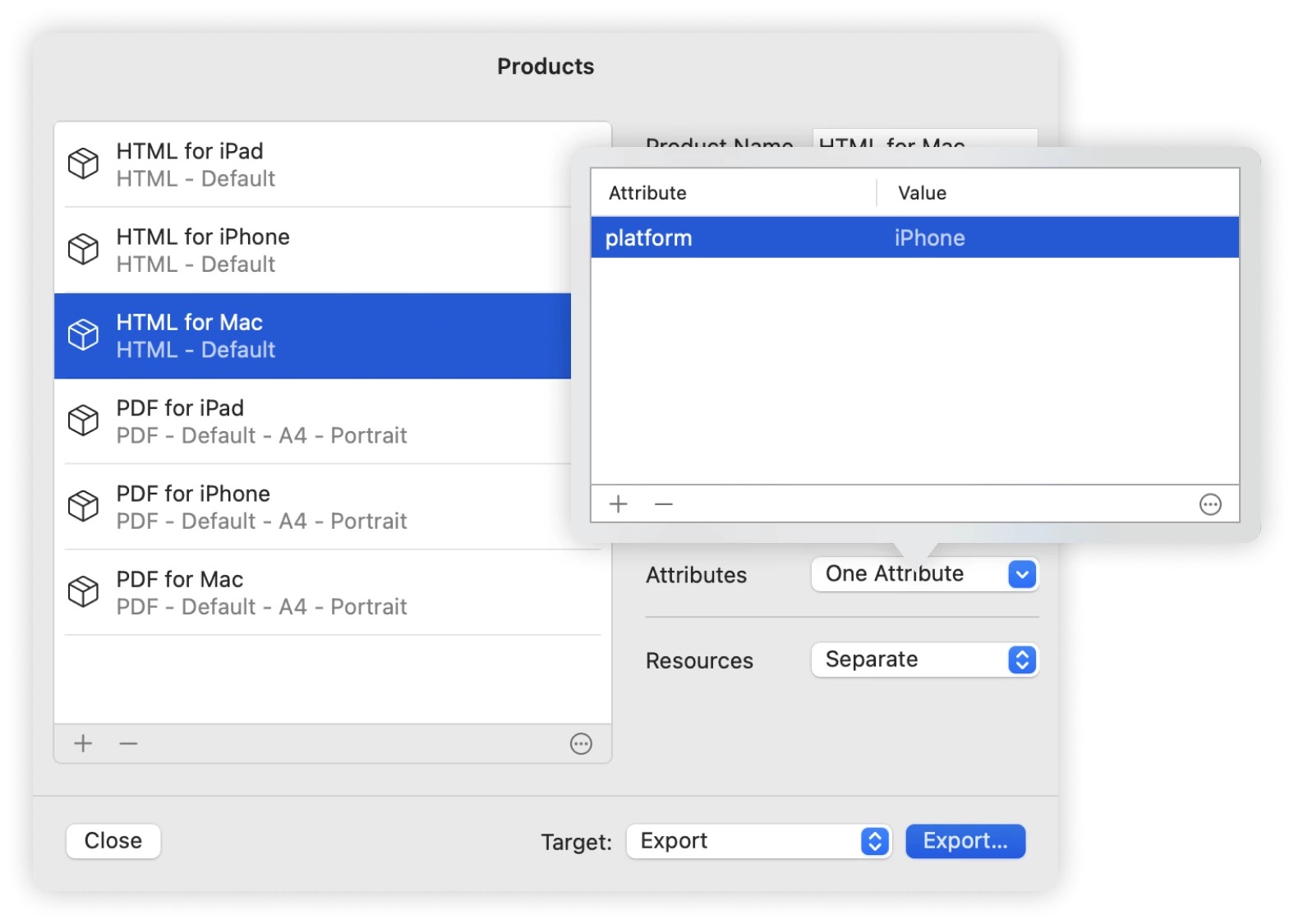 Attributes Product Example