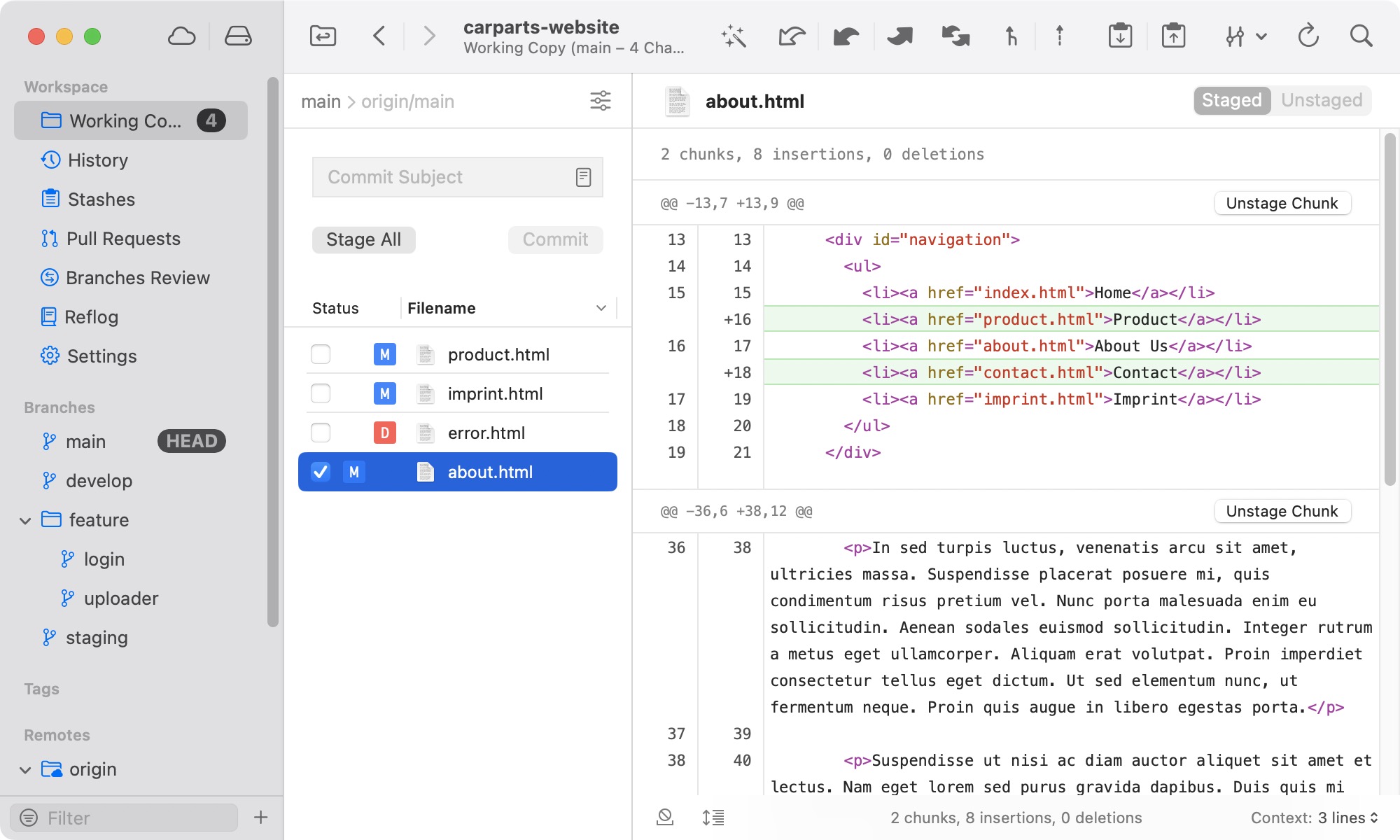 Tower — Text Diff