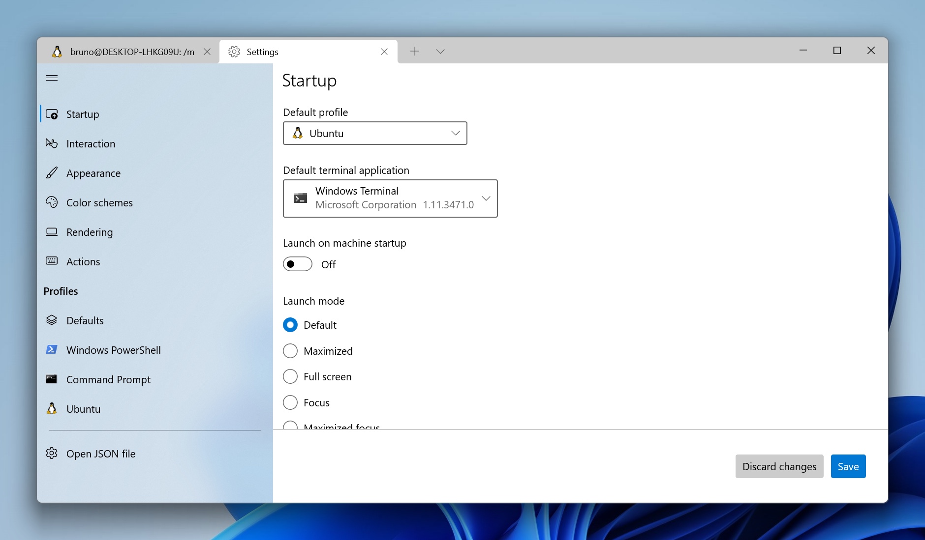 Windows Terminal settings