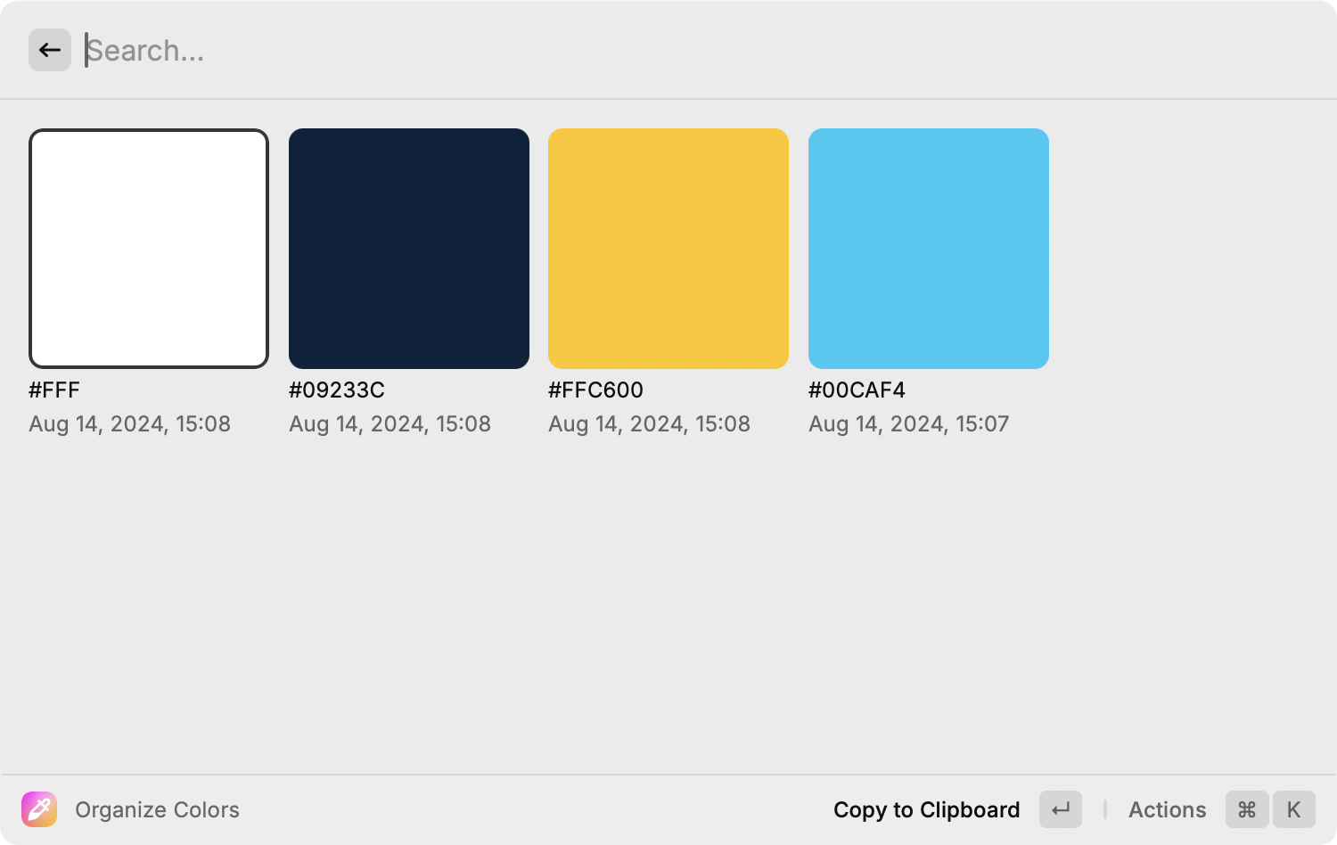 Raycast – Color Picker Extension