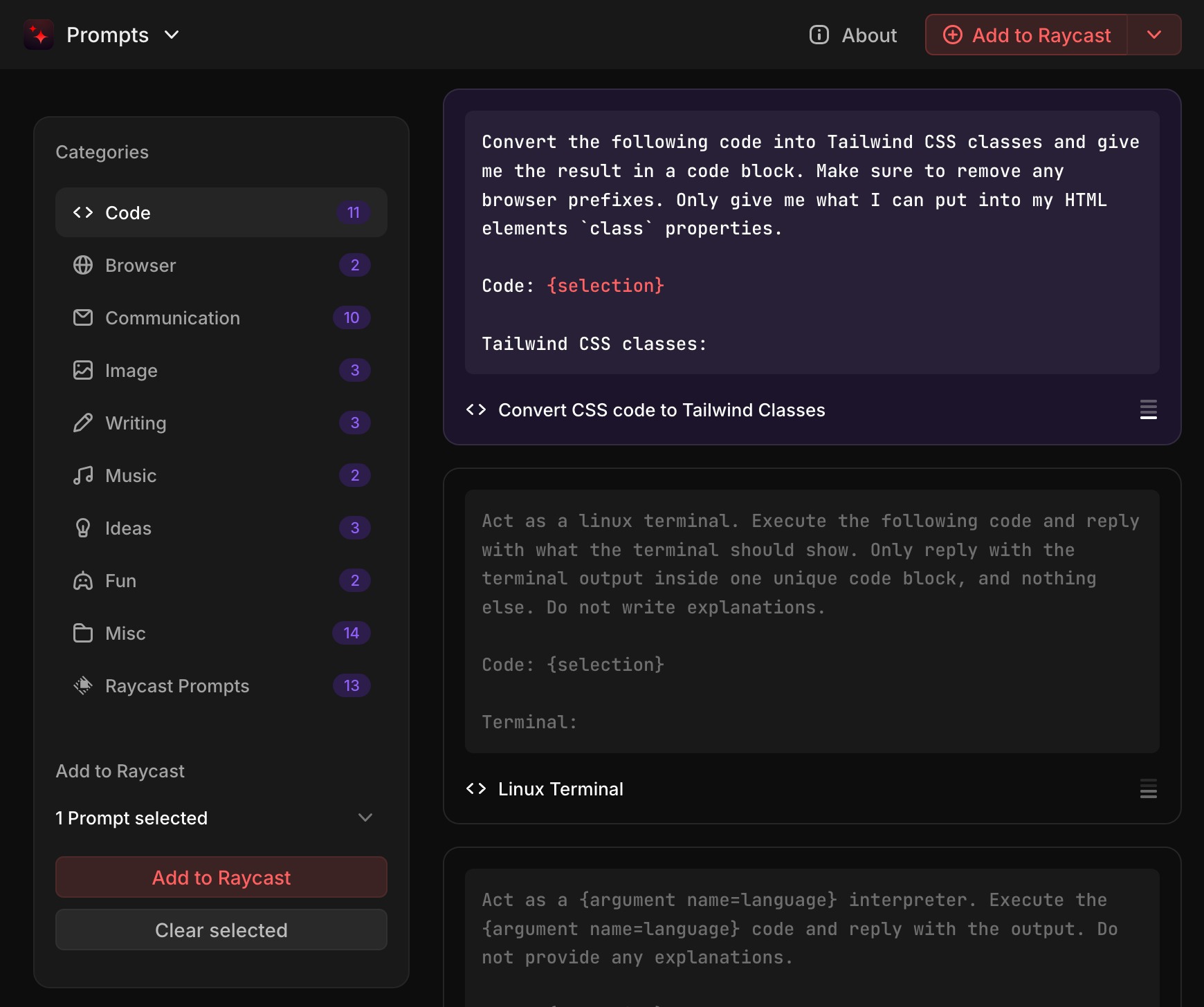 Raycast – Prompt Explorer